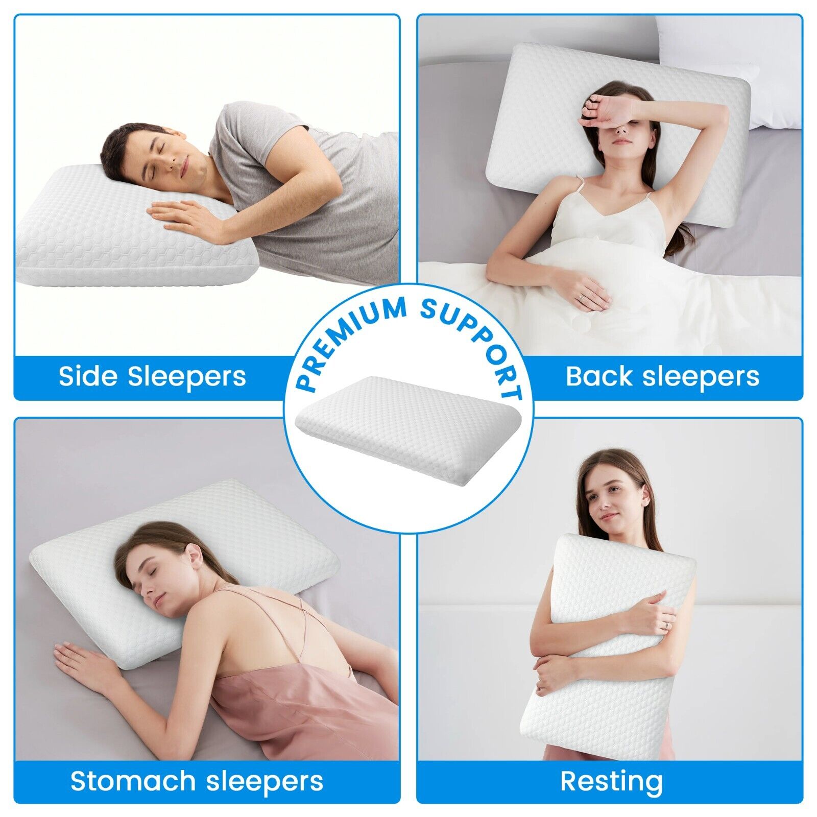 Gel foam cervical pillow with air-flow ventilation holes