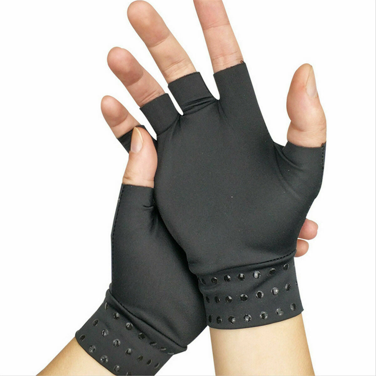 Magnetic compression gloves with acupressure points for arthritis and hand pain