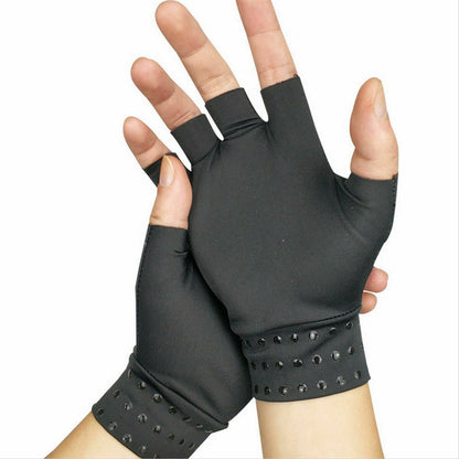 Magnetic compression gloves with acupressure points for arthritis and hand pain