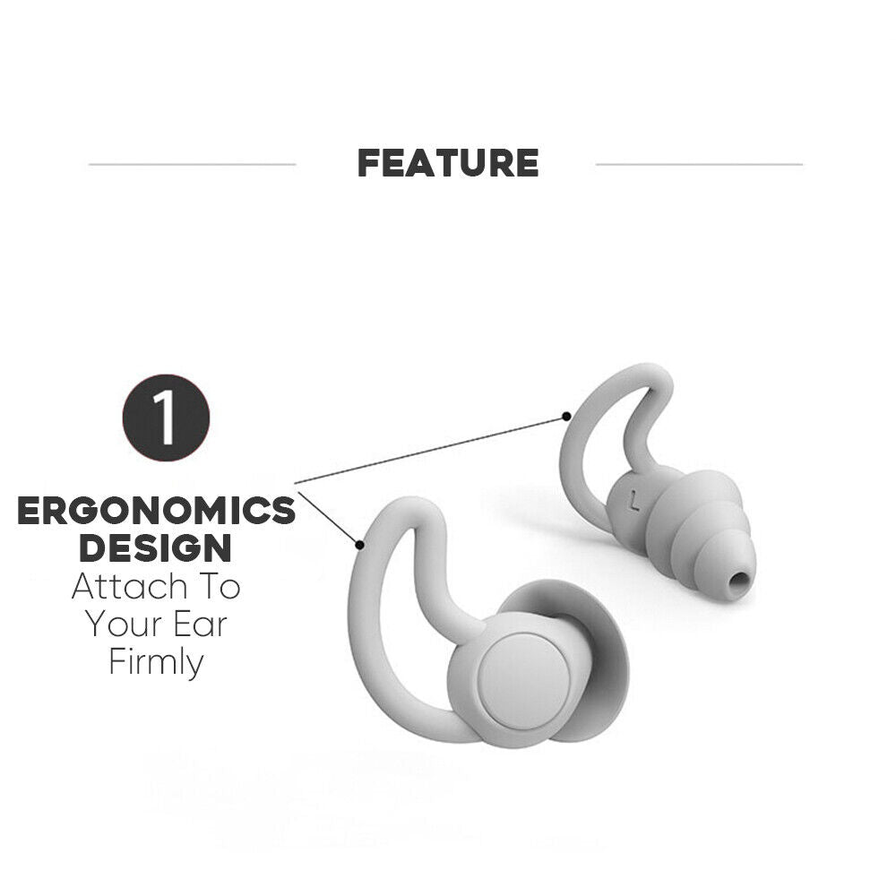 Reusable soft silicone sleep earplugs with 25dB noise reduction