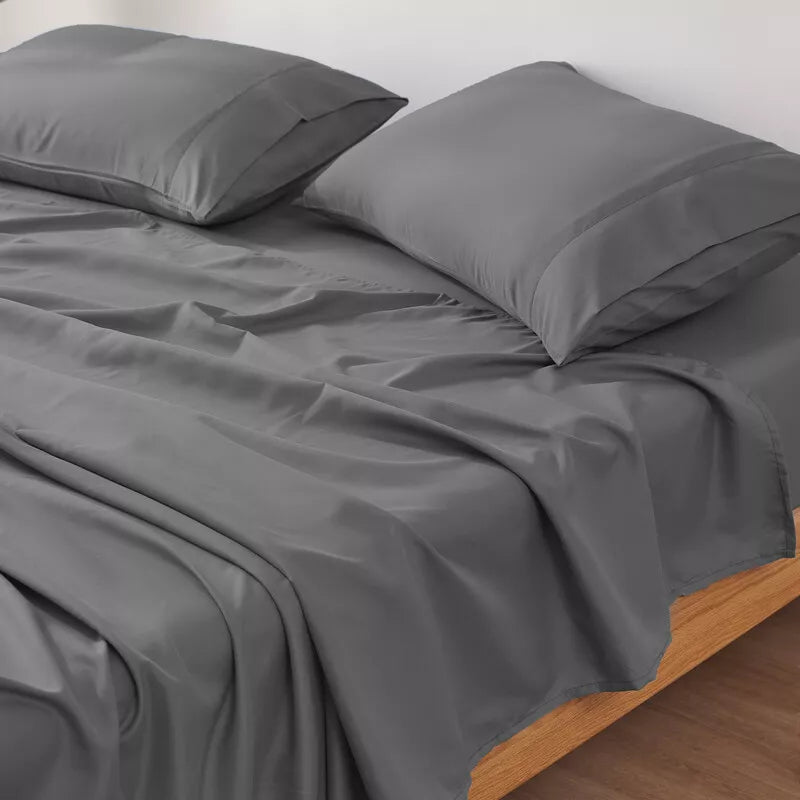 Luxury cotton sheet set breathable soft silky