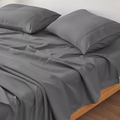 Luxury cotton sheet set breathable soft silky
