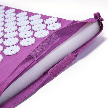 Acupressure mat and pillow set for back tension and stress relief