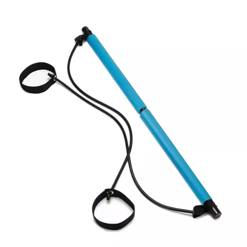 Portable Pilates bar kit with resistance bands for yoga and home workouts