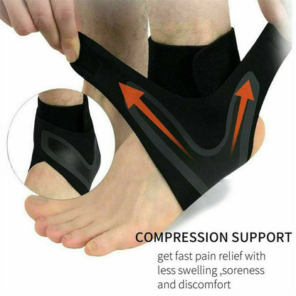 Adjustable ankle and plantar fasciitis compression wrap brace