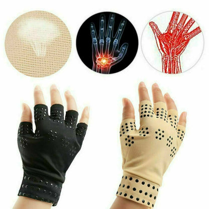 Magnetic compression gloves with acupressure points for arthritis and hand pain