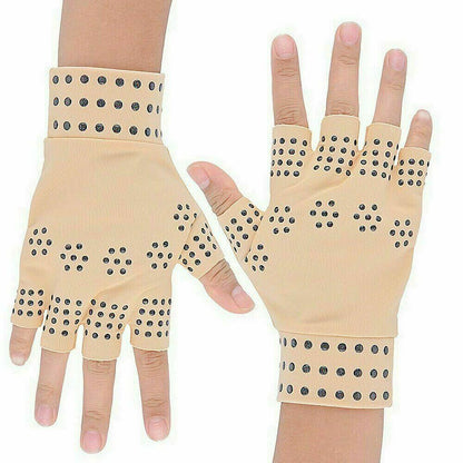 Magnetic compression gloves with acupressure points for arthritis and hand pain