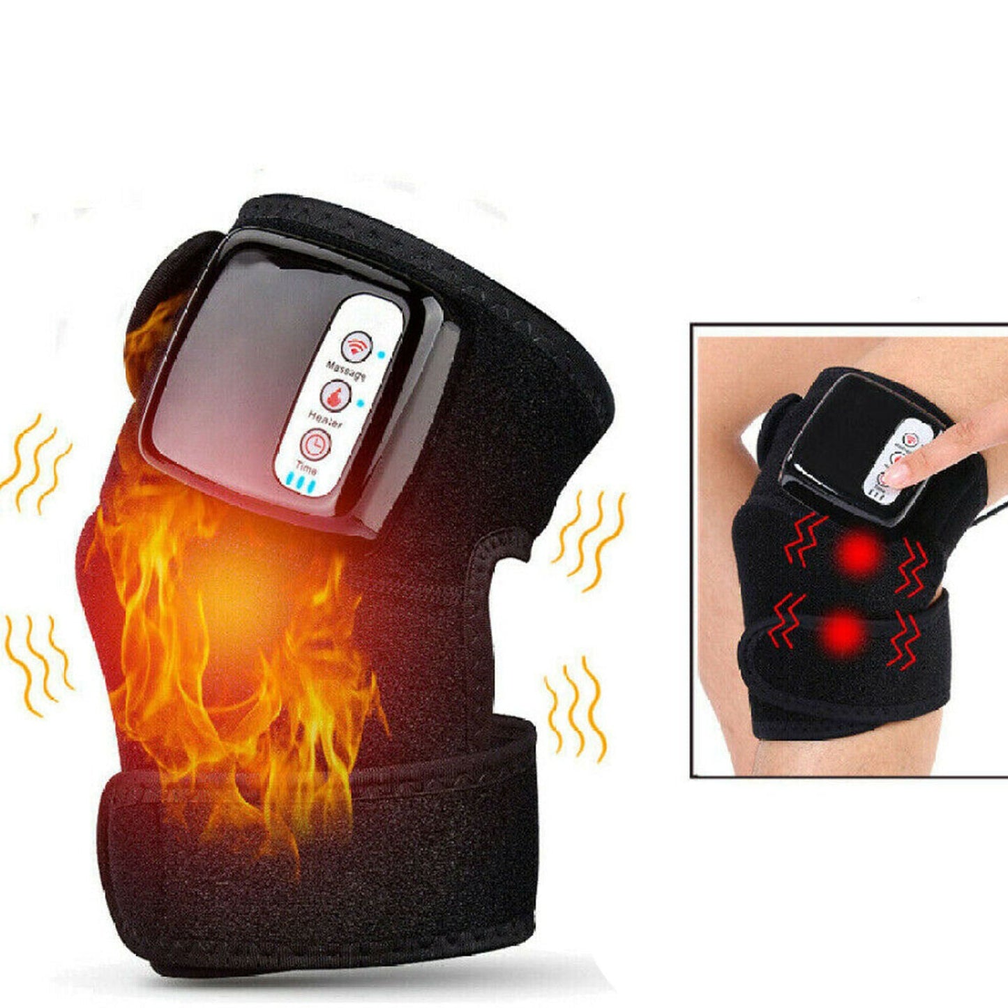 Cordless heated knee massager with vibration therapy for arthritis