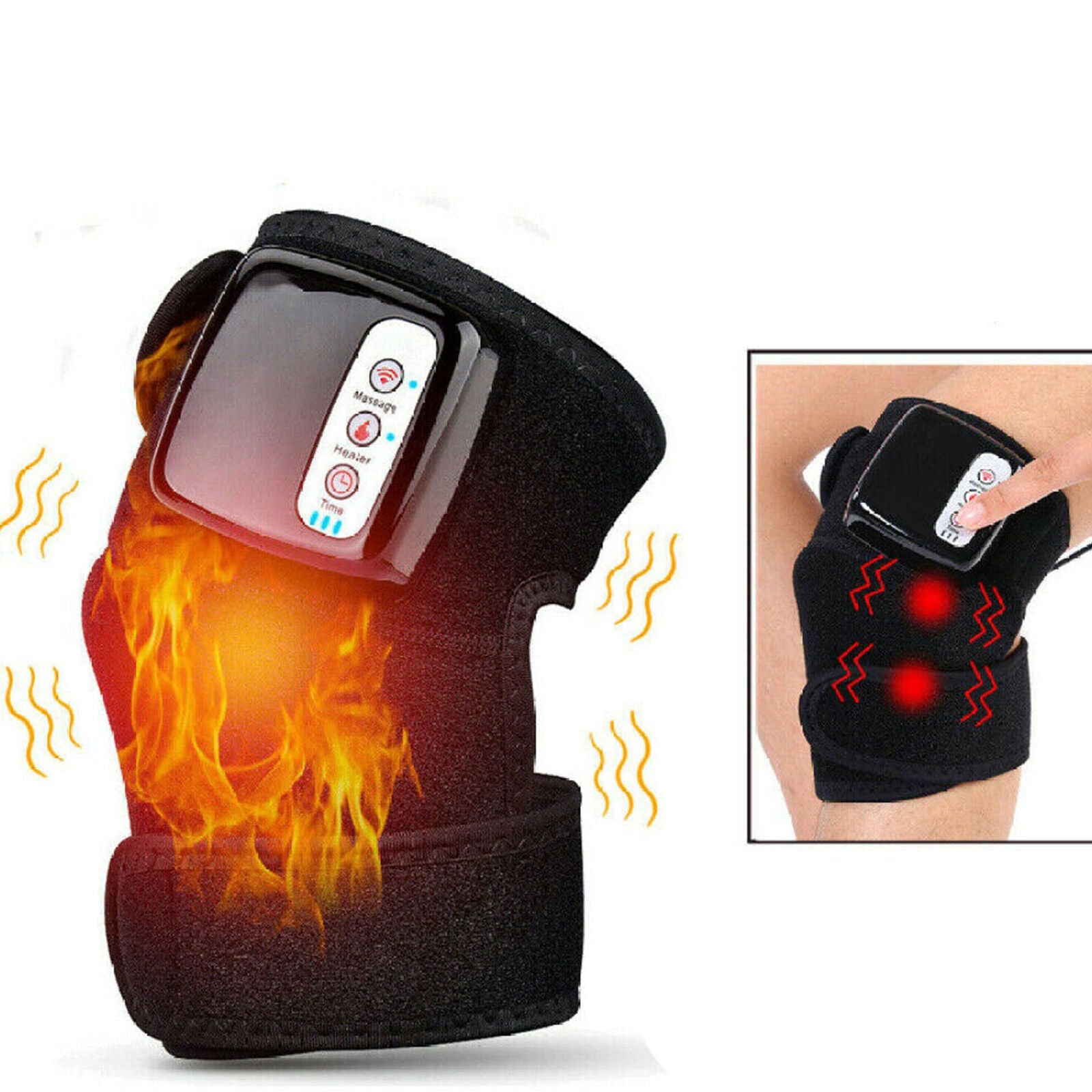 Cordless heated knee massager with vibration therapy for arthritis
