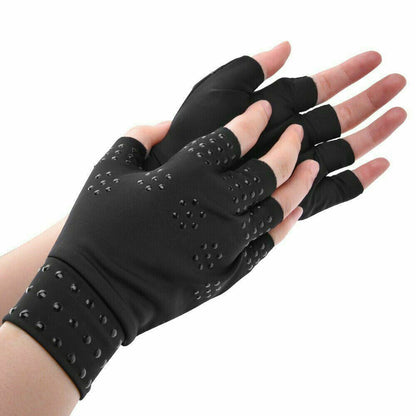 Magnetic compression gloves with acupressure points for arthritis and hand pain