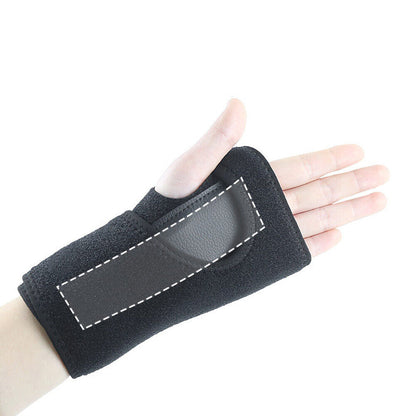 Wrist splint with metal support stabilization brace for carpal tunnel
