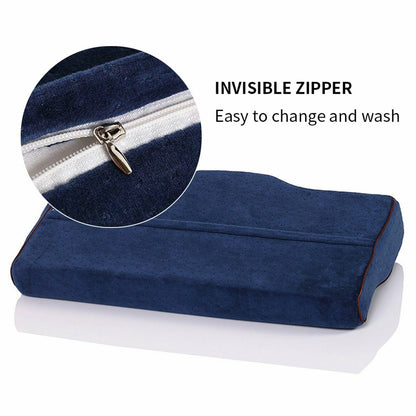 Orthopedic cervical contour memory foam pillow for neck pain and sleep alignment