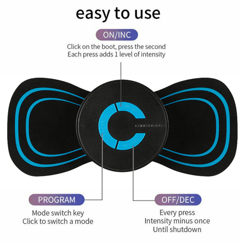 Wireless portable TENS EMS pulse massager for back, neck and muscle pain