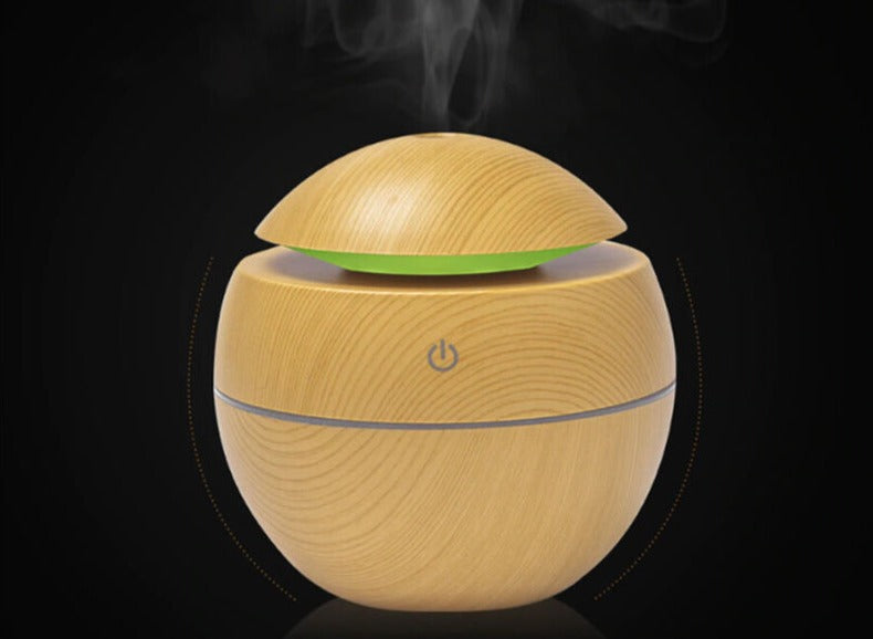 Mini wood grain ultrasonic aromatherapy essential oil diffuser