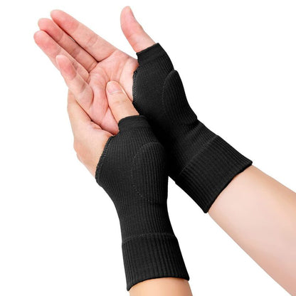 Silicone gel thumb support compression glove for arthritis and tendonitis