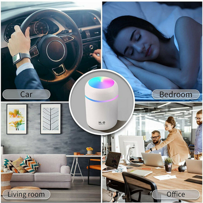 Mini portable USB cool mist humidifier for desk, car, and travel
