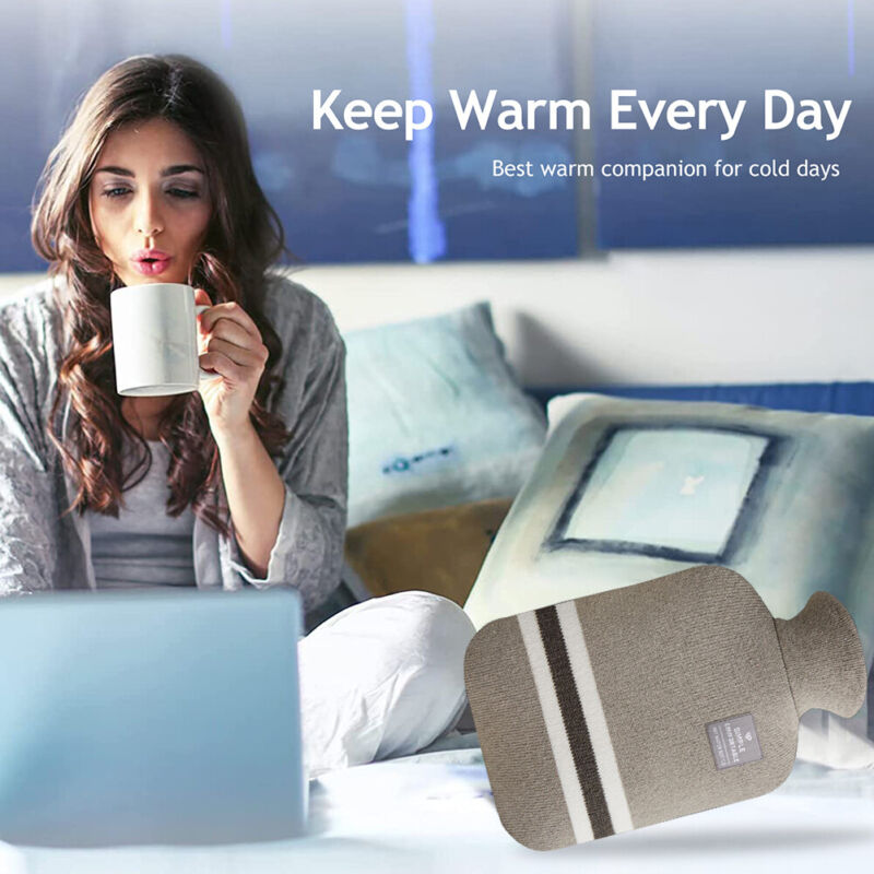 2L hot and cold water bottle with knit cover for cramps and muscle aches