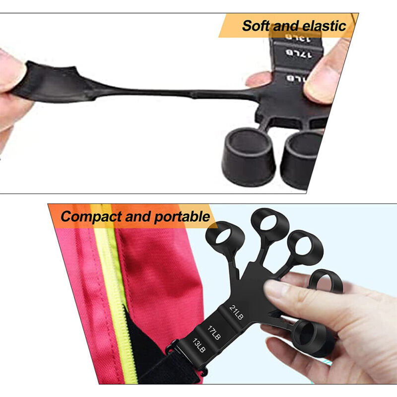 Silicone adjustable finger grip strength trainer with 6 resistance levels