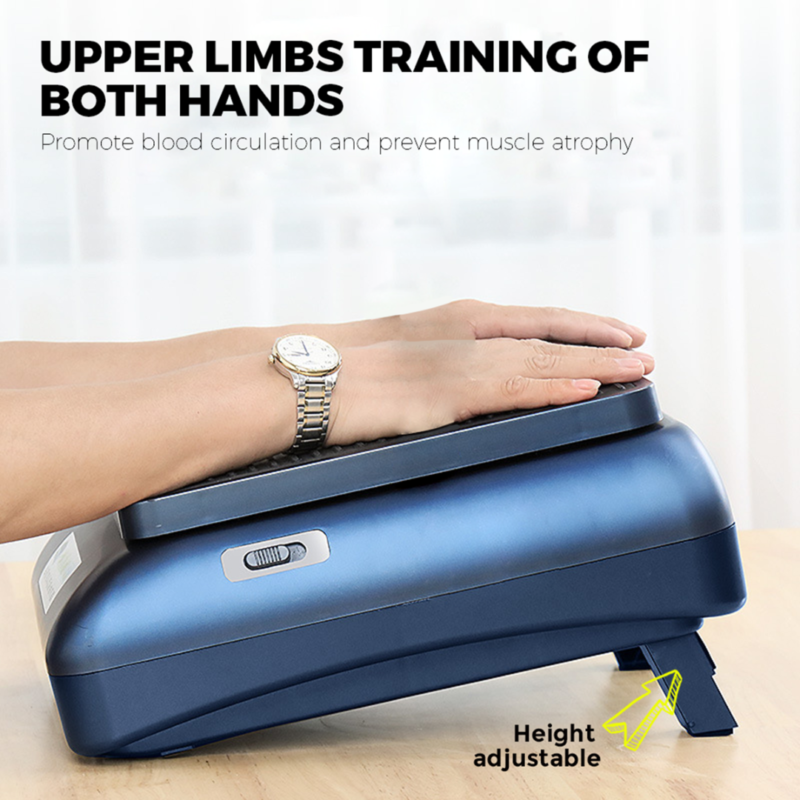 Electric seated under-desk leg exerciser with automatic pedals