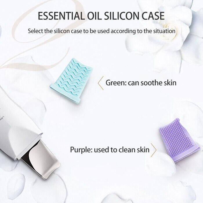 Ultrasonic facial skin scrubber spatula for pore cleansing