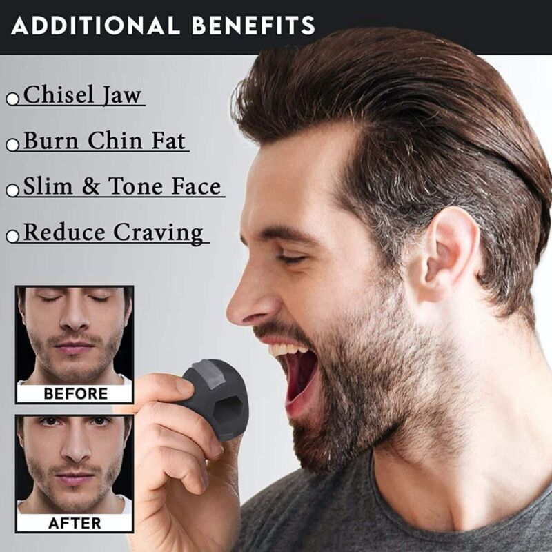 Silicone jawline exerciser jaw trainer for definition and tension