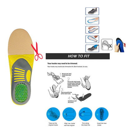 Heavy-duty orthotic gel insoles for plantar fasciitis and standing all day