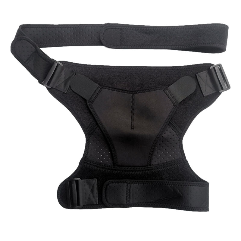 Adjustable shoulder compression brace for rotator cuff and AC joint support