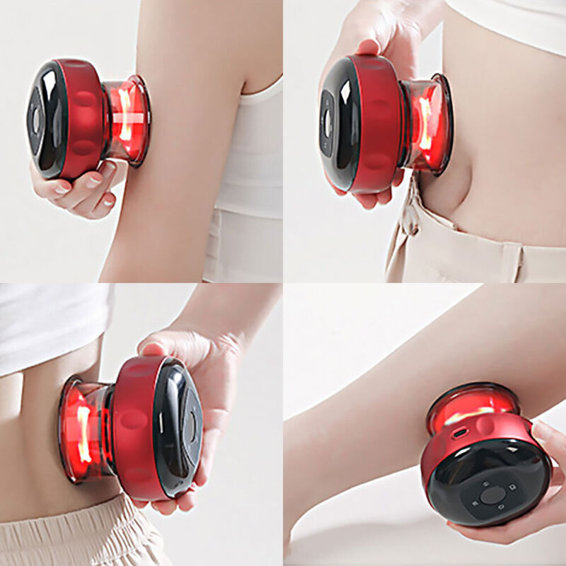 Smart electric cupping massager with red light therapy for back and muscle recovery