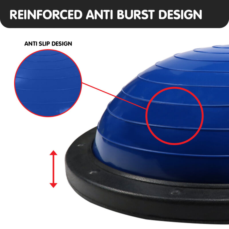 Half-ball balance trainer with resistance bands for yoga and stability