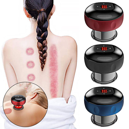 Smart electric cupping massager with red light therapy for back and muscle recovery