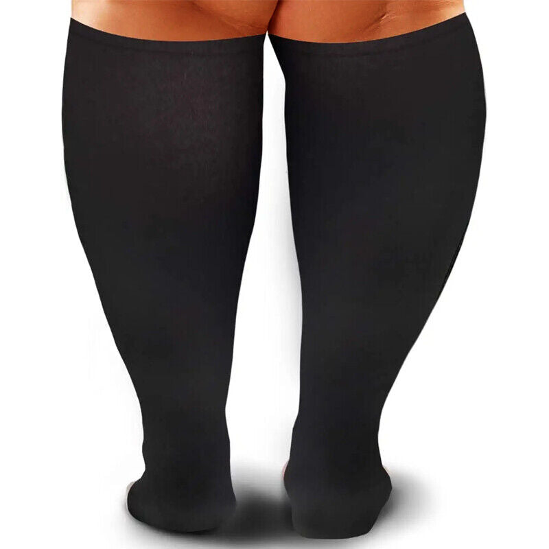 Plus-size open-toe 20-30mmHg compression socks for wide calves and edema