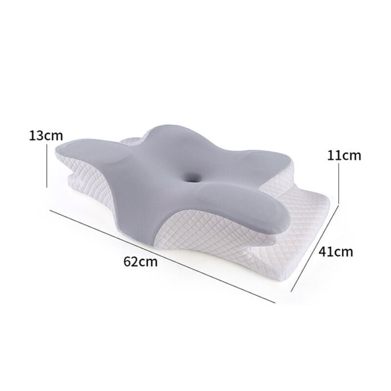 Ergonomic memory foam cervical pillow for neck and shoulder support