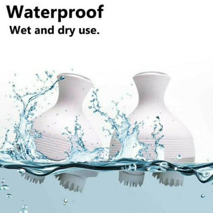 Waterproof electric rechargeable scalp massager for stress and tension headaches