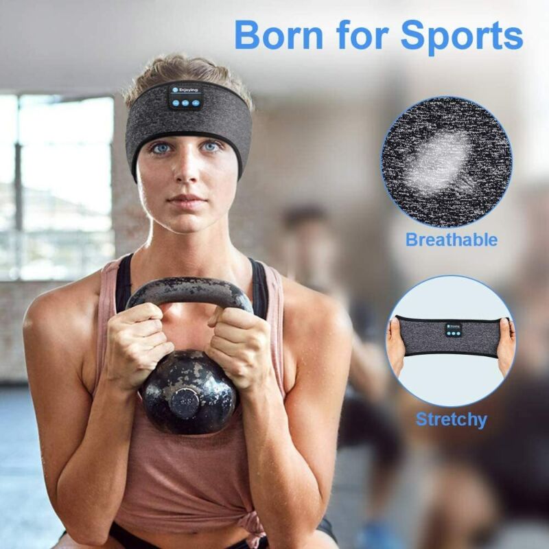 Bluetooth sleep headband with headphones and eye mask for side sleepers