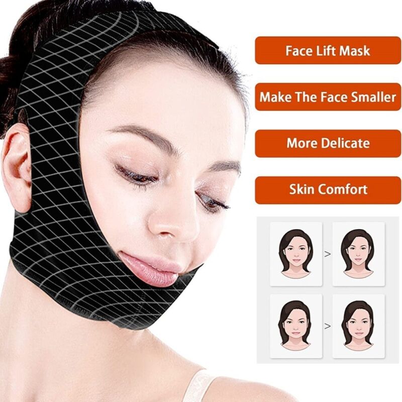 Neck and chin compression wrap V-line lifting strap for jawline