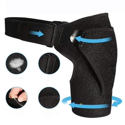 Adjustable shoulder compression brace for rotator cuff and AC joint support