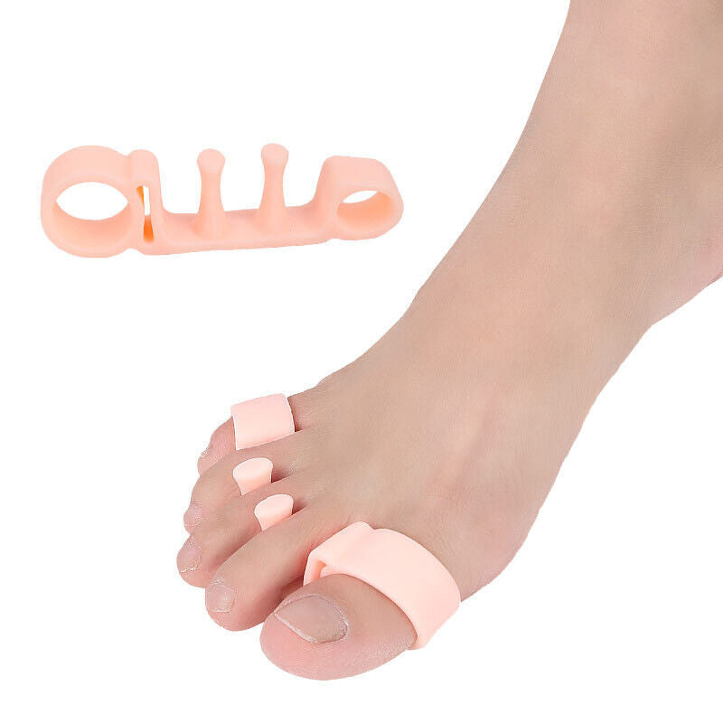 Medical-grade silicone toe separators for bunion alignment and foot posture