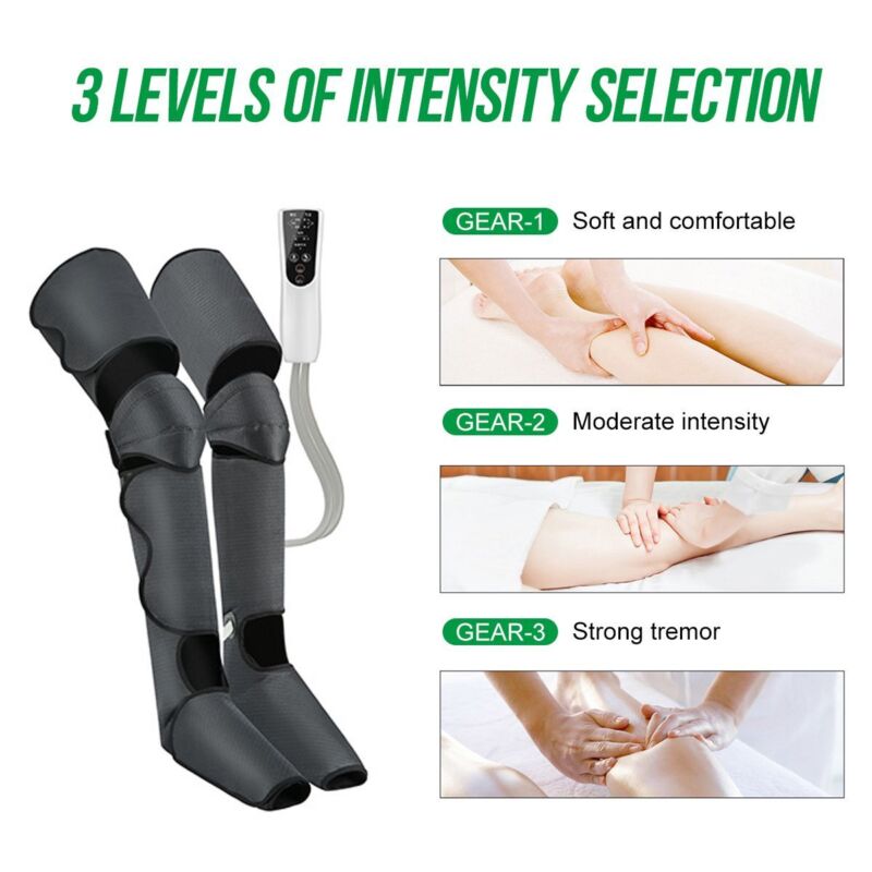 Full-leg air compression massager sequential recovery boots