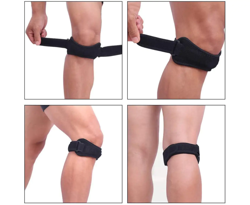 Adjustable patellar tendon knee strap for runner's knee support