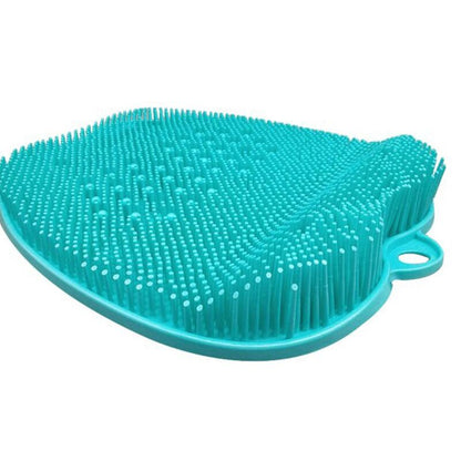 Anti-slip silicone foot scrubber mat with bristles for shower foot massage