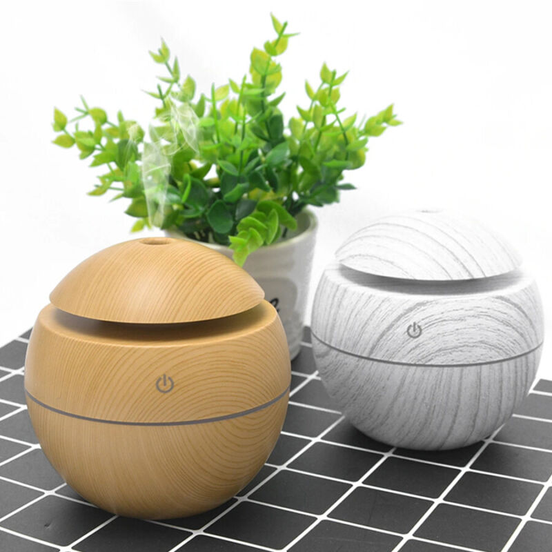 Mini wood grain ultrasonic aromatherapy essential oil diffuser