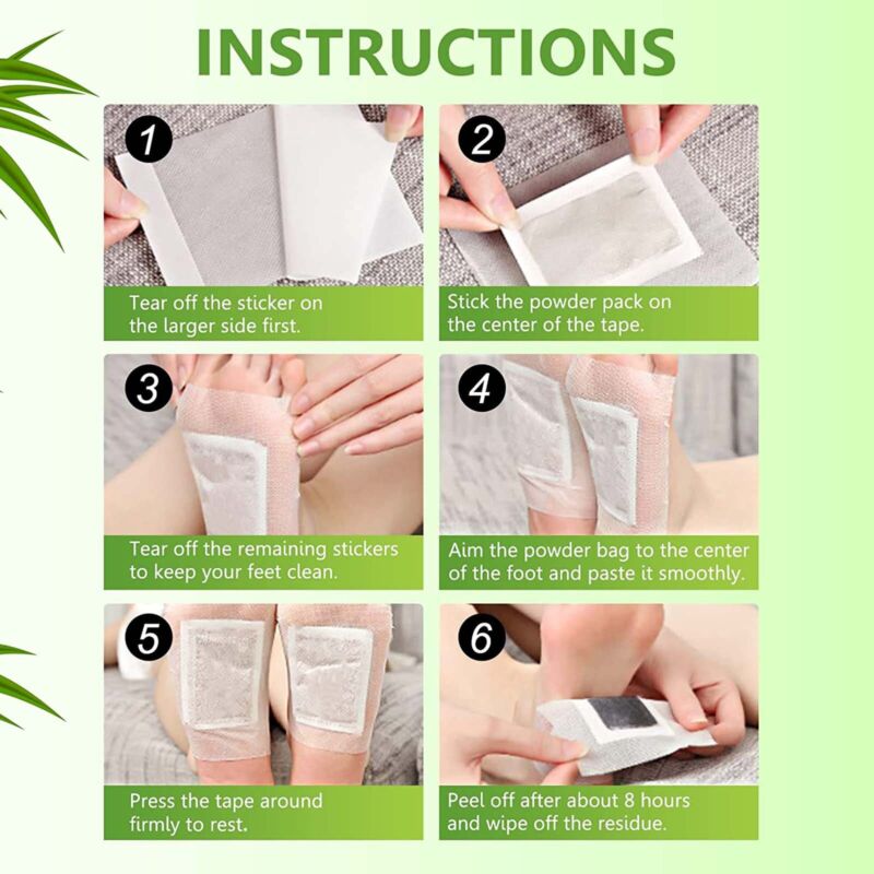 Natural bamboo vinegar detox foot patches with ginger cleansing pads