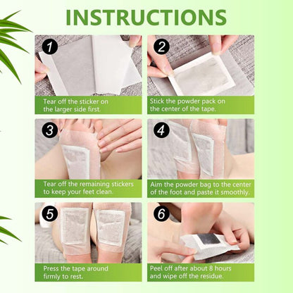 Natural bamboo vinegar detox foot patches with ginger cleansing pads