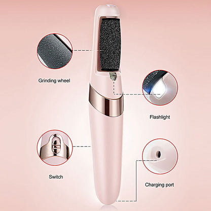 Electric vacuum foot callus remover with grinding heads for pedicure