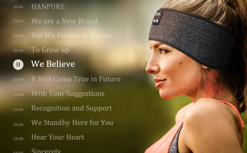 Bluetooth sleep headband with headphones and eye mask for side sleepers