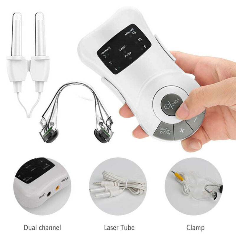 Red light therapy nasal device with low-level laser for rhinitis and sinusitis