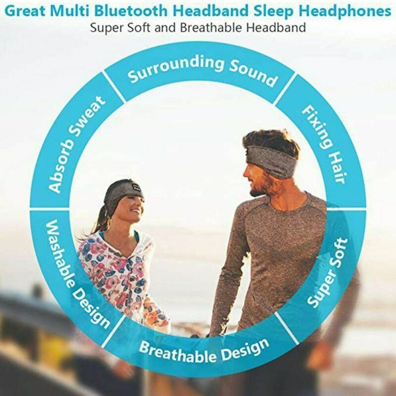 Bluetooth sleep headband with headphones and eye mask for side sleepers