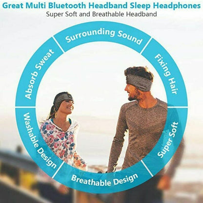 Bluetooth sleep headband with headphones and eye mask for side sleepers