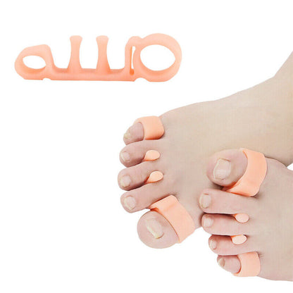 Medical-grade silicone toe separators for bunion alignment and foot posture