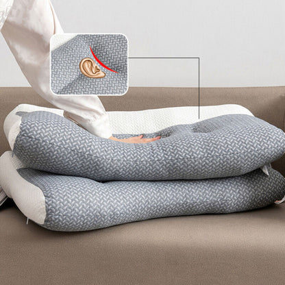 Ergonomic cervical microfiber pillow for side, back and stomach sleepers